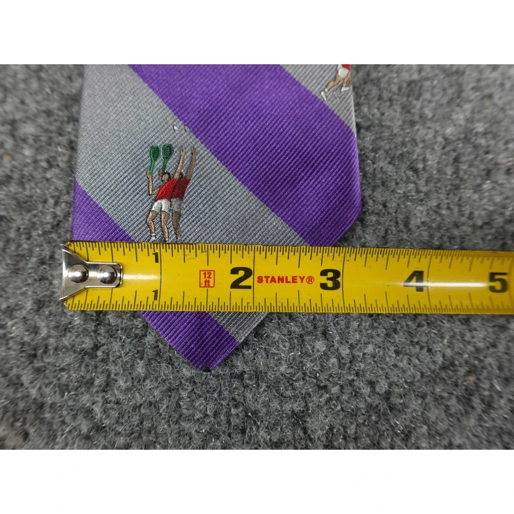Robert Talbott Tie Mens‎ OS Purple Good Silk Tennis Stripe Nordstrom Hand Sewn
